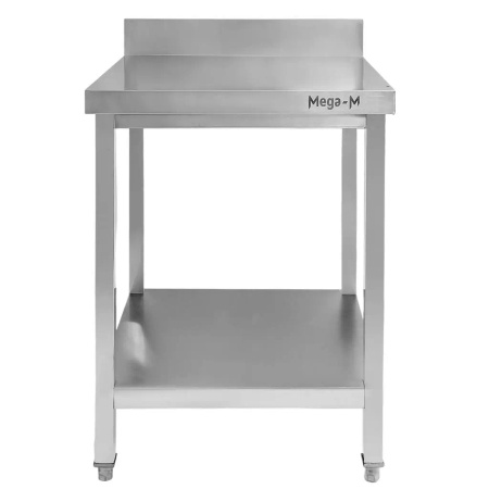 Stół ze stali nierdzewnej przyścienny z półką Mega-M S-60 cm G-70 cm H-85 cm N