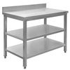 Stół gastronomiczny ze stali nierdzewnej przyścienny z 2 półkami Mega-M 100x70x85 cm