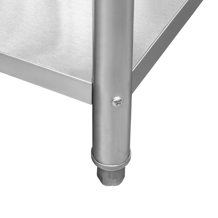 Stół ze stali nierdzewnej centralny z półką Mega-M STANDARD S-120 cm G-60 cm H-85 cm N