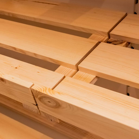 Regał na pieczywo Mega-M H-244 cm L-247,5 cm G-62 cm dąb barokowy złoty