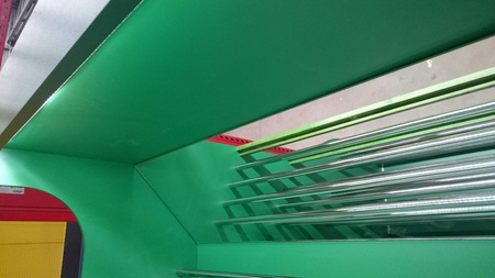 Regał na warzywa i owoce H-200 cm L-125 cm G-60 cm oświetlenie LED zielony