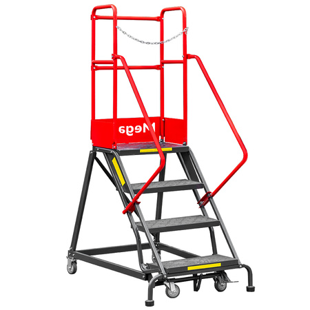 Drabina magazynowa przejezdna Mega-M H-102 cm 4 stopnie N