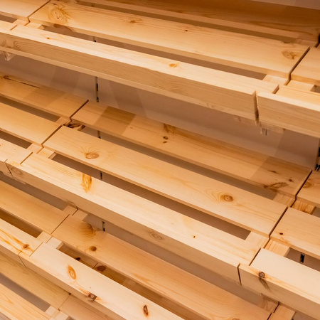 Regał na pieczywo Mega-M H-244 cm L-247,5 cm G-62 cm dąb barokowy złoty