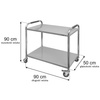 Wózek kelnerski ze stali nierdzewnej 2-półkowy Mega-M STANDARD S-90 cm G-50 cm H-90 cm N