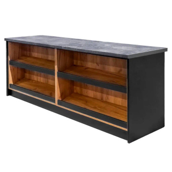 Lada sklepowa sprzedażowa impulsowa Mega-M H- 90 cm L- 200 cm G- 60 cm czarny/dąb kraft/blat K205