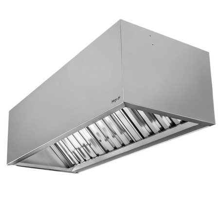 Okap gastronomiczny skrzyniowy ze stali nierdzewnej Mega-M S-150 cm G-100 cm H-50 cm N