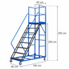Drabina magazynowa przejezdna Mega-M STANDARD H-200 cm 8 stopni N