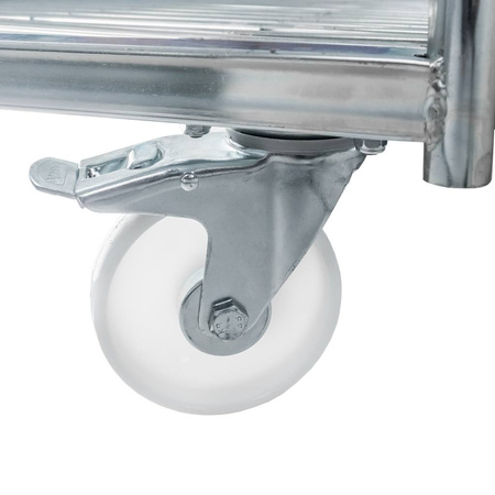 Rollkontener (rollcage, rollbox) wózek siatkowy transportowy Mega-M Universal dwie ściany dwie półki ocynkowany