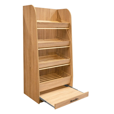 Regał na pieczywo Mega-M H-180 cm L-90 cm G-60 cm dąb sonoma