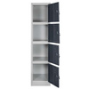 Szafka skrytkowa BHP Mega-M J-40/4 4 drzwiowa szara/ grafitowy front S-40 cm G-50 cm H-180 cm skręcana N