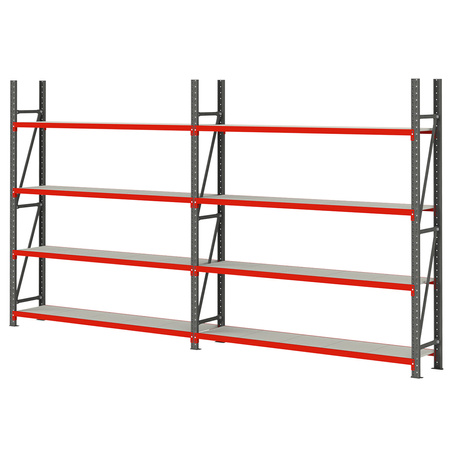 Regał magazynowy 8-półkowy Mega-M FORTIS H-200 cm L-525.5 cm G-60 cm