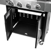 Grill ogrodowy gazowy Mega-M 4+1 ze stolikiem bocznym z pokrywą ze stali nierdzewnej reduktor + wąż gazowy