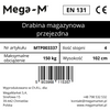 Drabina magazynowa przejezdna pomost magazynowy Mega-M H 102 cm 4 stopnie hamulec schodkowy