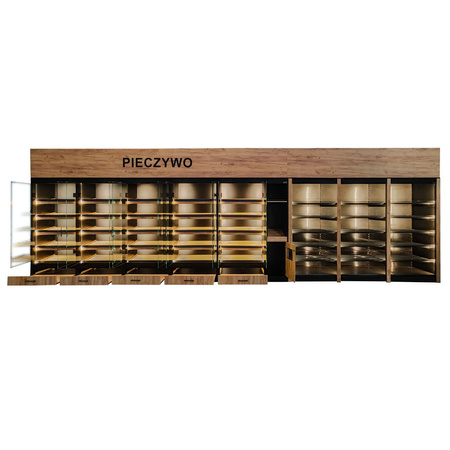 Regał na pieczywo Mega-M moduł akcesoria  H-205 cm L-45 cm G-58 cm czarny / dąb kraft N