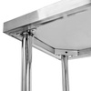 Stół ze stali nierdzewnej przyścienny z półką Mega-M STANDARD S-80 cm G-70 cm H-85 cm N