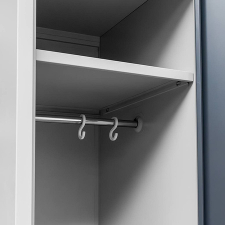 Szafka ubraniowa BHP Mega-M J-80 2 drzwiowa szara/ grafitowy front  S-80 cm G-50 cm H-180 cm skręcana (wysyłka paletowa) N