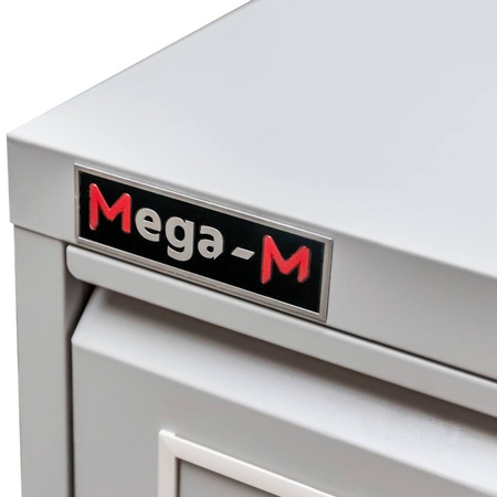 Szafka metalowa kartotekowa Mega-M J-3/S 3 szuflady A4 szara S-46 cm G-62 cm H- 103 cm skręcana N