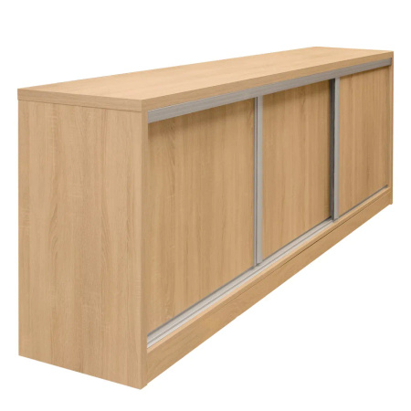 Komoda biurowa z drzwiami przesuwnymi Mega-M L-280 cm G-50 cm H-90 cm dąb sonoma