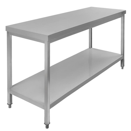 Stół gastronomiczny ze stali nierdzewnej centralny z półką Mega-M 140x70x85 cm