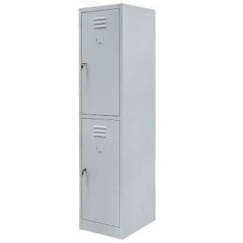 Szafka skrytkowa BHP Mega-M 2 skrytki 40x50x180 cm szara