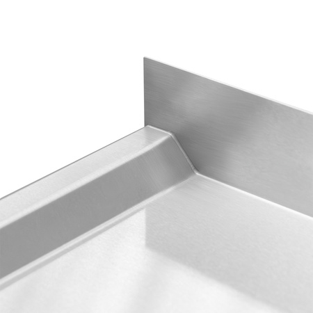 Zlew gastronomiczny spawany z komorą po prawej stronie i półką Mega-M 120x70x85 cm stal nierdzewna
