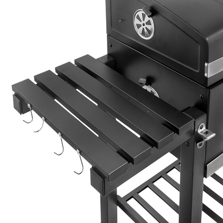 Grill ogrodowy węglowy Mega-M 2x stolik boczny 55x42 N