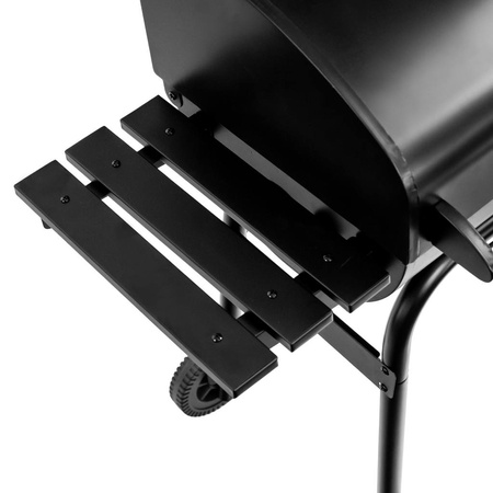 Grill ogrodowy węglowy Mega-M z kominkiem,1x stolik boczny, ruszt chromowany 34,5x23 + 31x23 N