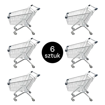 Wózek sklepowy zakupowy Mega-M YR 95l S-50 cm ZESTAW 6 szt