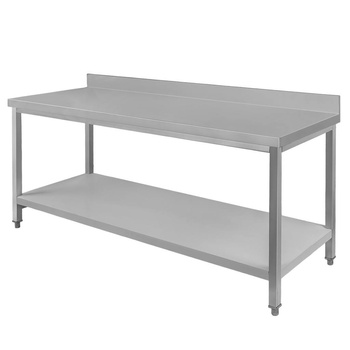 Stół gastronomiczny ze stali nierdzewnej przyścienny z półką Mega-M 180x60x85 cm