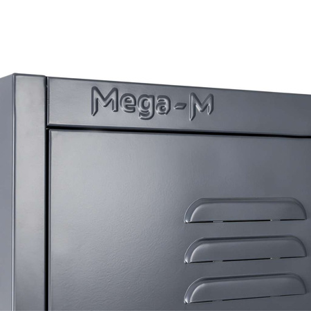 Szafka ubraniowa skrytkowa BHP Mega-M J-40/2 2 drzwiowa grafitowa S-40 cm G-50 cm H-180 cm skręcana N