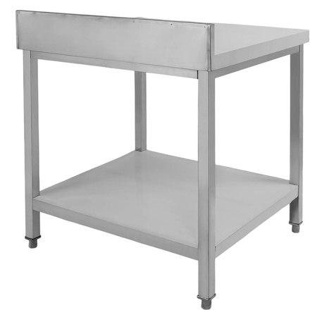 Stół ze stali nierdzewnej przyścienny z półką Mega-M S-80 cm G-60 cm H-85 cm N