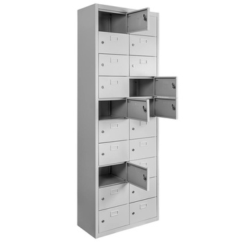 Szafka skrytkowa śniadaniowa BHP Mega-M 20 skrytek 60x30x180 cm szara