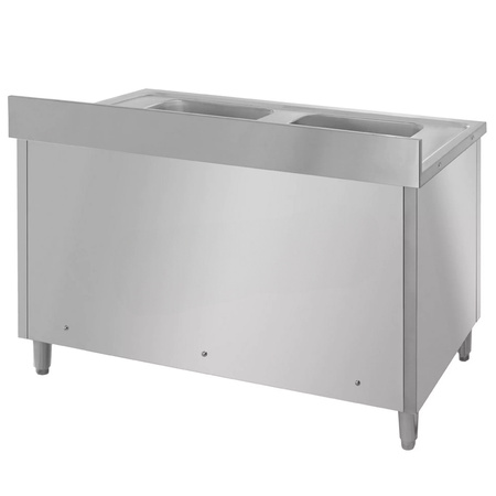 Zlew ze stali nierdzewnej 2-komorowy przyścienny z szafką Mega-M S-100 cm G-70 cm H-85 cm N
