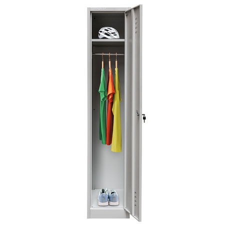 Szafka ubraniowa BHP Mega-M J-40 1 drzwiowa szara S-36 cm G-50 cm H-180 cm skręcana N