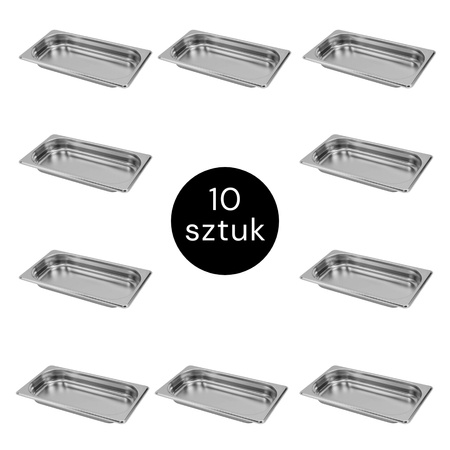 Pojemnik GN 1/3 ze stali nierdzewnej Mega-M 32,5×17,6×4 cm zestaw 10 szt.