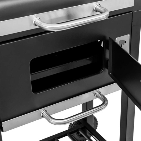 Grill ogrodowy węglowy Mega-M 2x stolik boczny, ruszt emaliowany 42x30 N