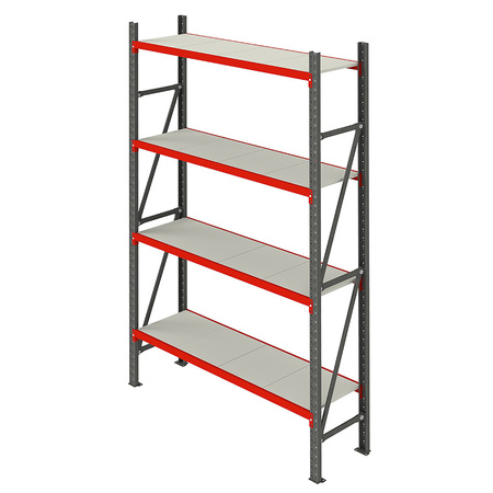 Regał magazynowy 4-półkowy Mega-M FORTIS H-240 cm L-217 cm G-60 cm moduł bazowy N