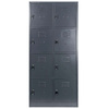 Szafka skrytkowa BHP Mega-M J-80/8 8 drzwiowa grafitowa S-80 cm G-50 cm H-180 cm skręcana N