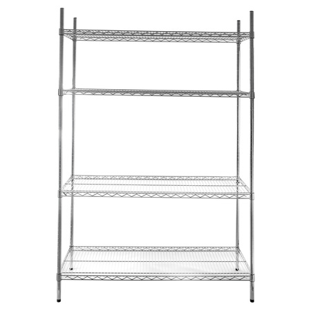 Regał druciany chromowany Mega-M 4-półkowy 180x45x180 N