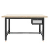 Stół warsztatowy Mega-M S-150 cm + szafka 1 szuflada system 01 grafit/front szary N