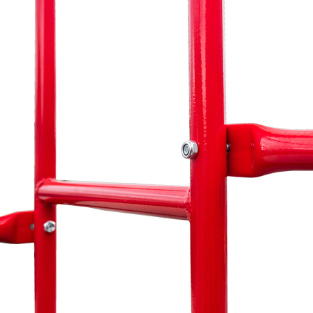 Drabina magazynowa przejezdna pomost magazynowy Mega-M H 306 cm 12 stopni hamulec schodkowy