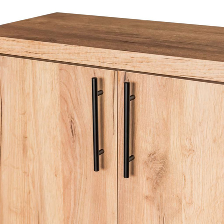 Szafka biurowa na segregatory Mega-M L-80 cm G-35 cm H-85 cm dąb kraft/czarny