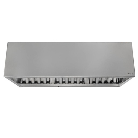 Okap gastronomiczny skrzyniowy z łapaczem tłuszczu Mega-M 180x100x50 cm stal nierdzewna