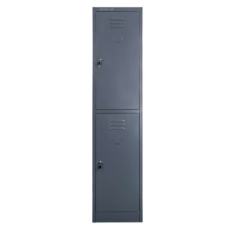 Szafka ubraniowa skrytkowa BHP Mega-M J-40/2 2 drzwiowa grafitowa S-40 cm G-50 cm H-180 cm skręcana N