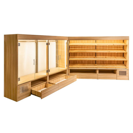 Regał na pieczywo otwarty oświetlenie LED Mega-M H-193 cm L-257 cm G-62 cm Coco Bolo