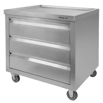 Szafka mobilna z trzema szufladami Mega-M 80x60x85 cm stal nierdzewna