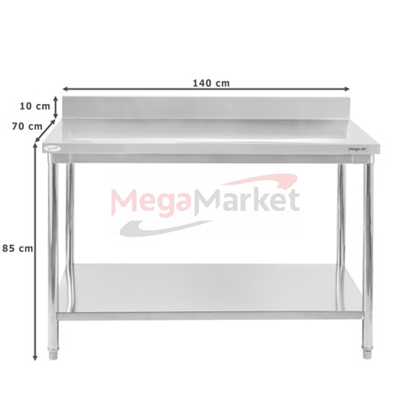 Stół gastronomiczny Mega-M 140X70 /2półki/1R/MDF/ N