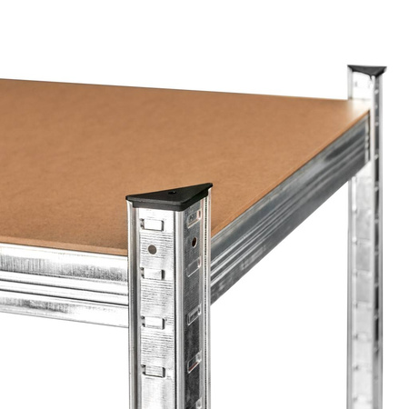 Regał magazynowy Mega-M Basic H-180 cm L-90 cm G-40 cm 4 półki z MDF 4 mm (175kg) ocynk N