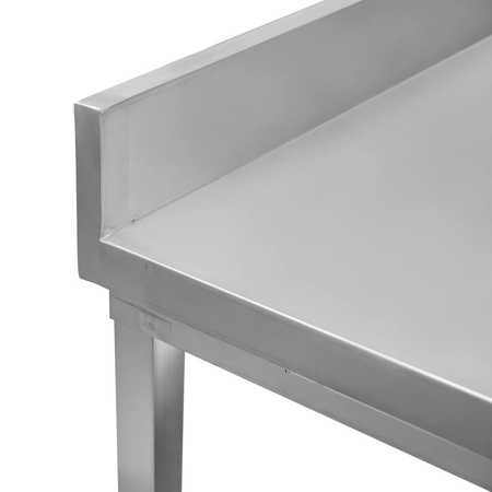 Stół ze stali nierdzewnej przyścienny z 2-ma półkami Mega-M S-180 cm G-60 cm H-85 cm N
