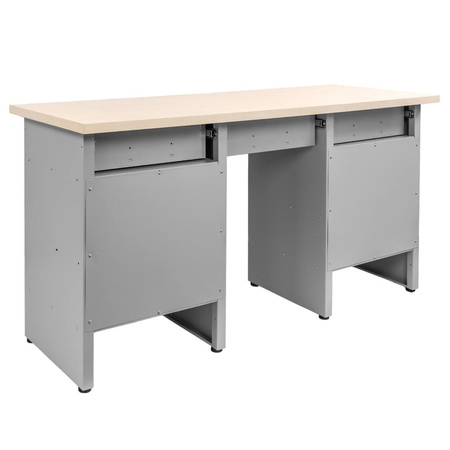 Stół warsztatowy z 6 szufladami 1 szafką zamykaną Mega-M HANDYMAN S-160 cm G-60 cm H-85 cm grafit
